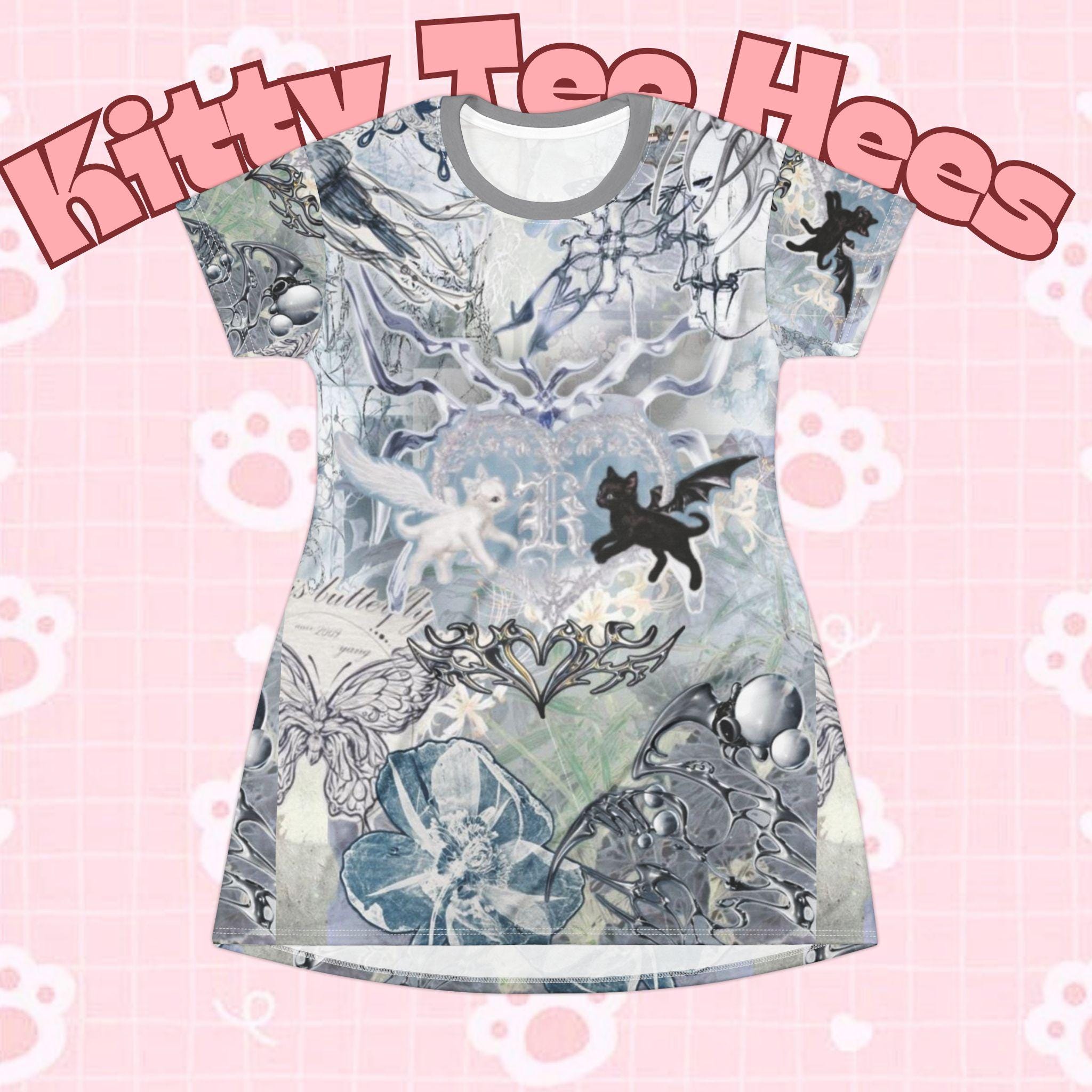 Cyber Cat T-Shirt Dress: Epic Dreamy Style - Kitty TeeHees