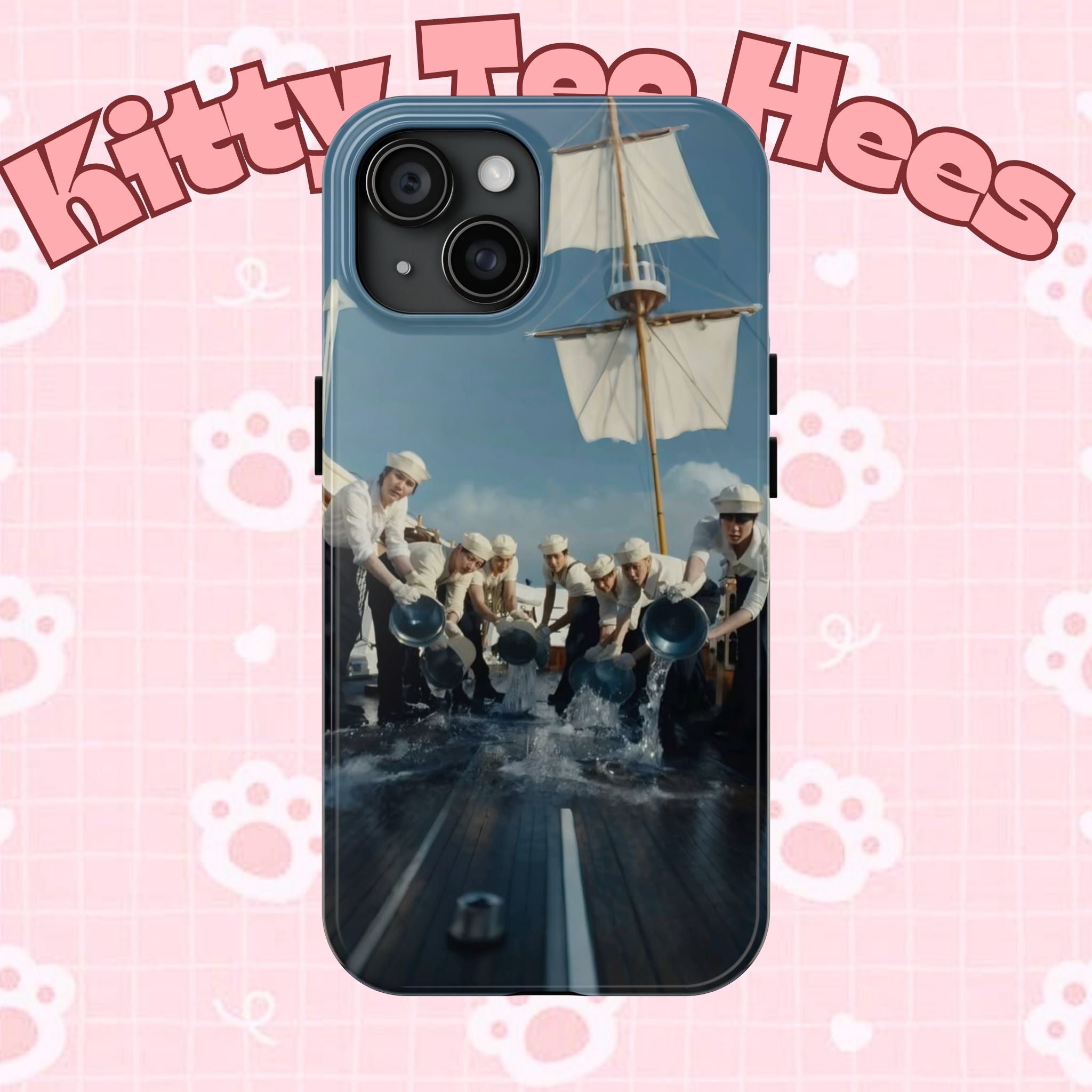 Cute BTS Sailor-themed phone case by Printify featuring K-pop inspired design, perfect for BTS fans.
