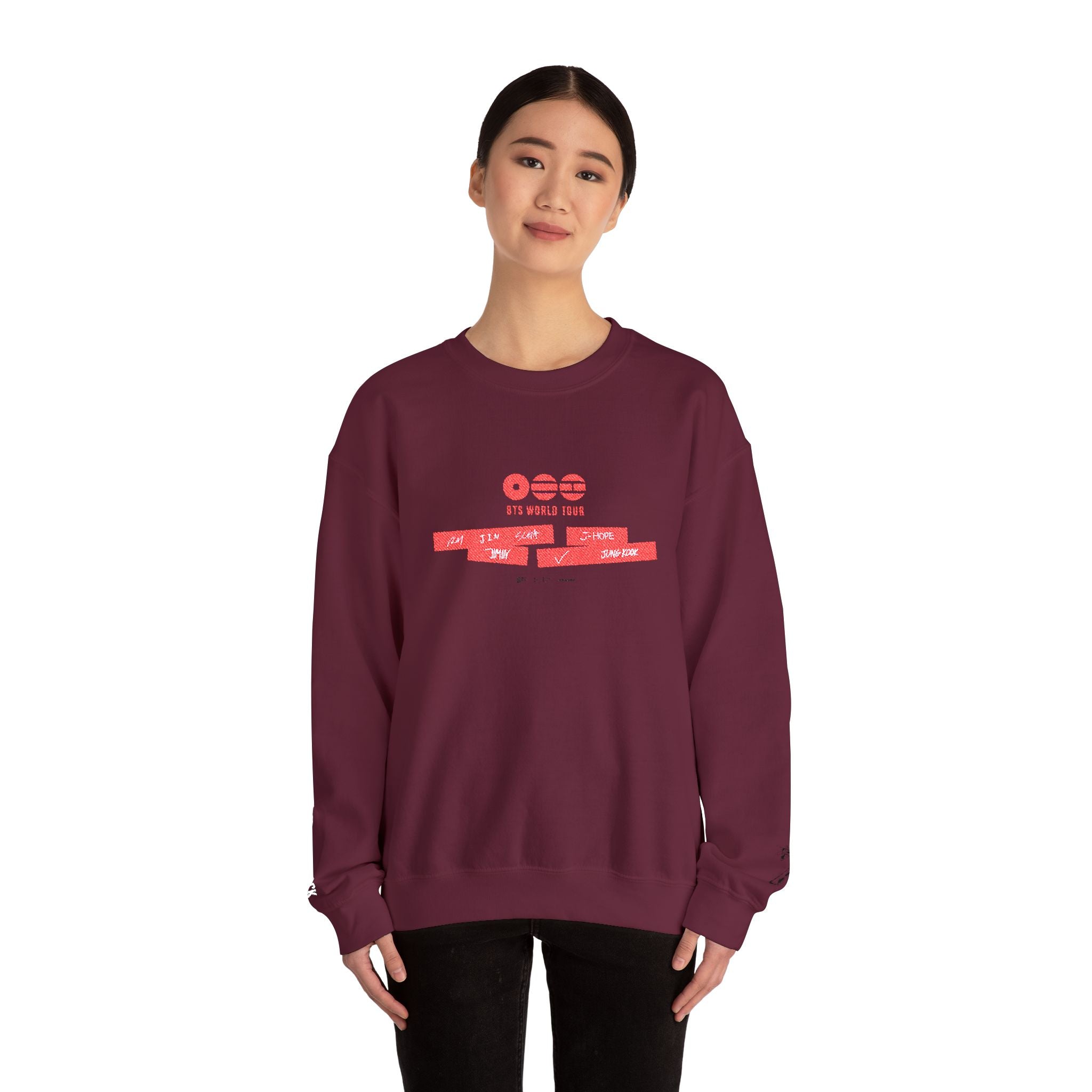 BTS ARIRANG 2026 comeback sweatshirt by Printify featuring concert tour graphic in soft fabric, casual fit, and stylish design.