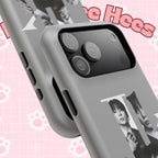 Monochrome BTS Jungkook phone case with letter design, impact-resistant Printify phone case for BTS fans.