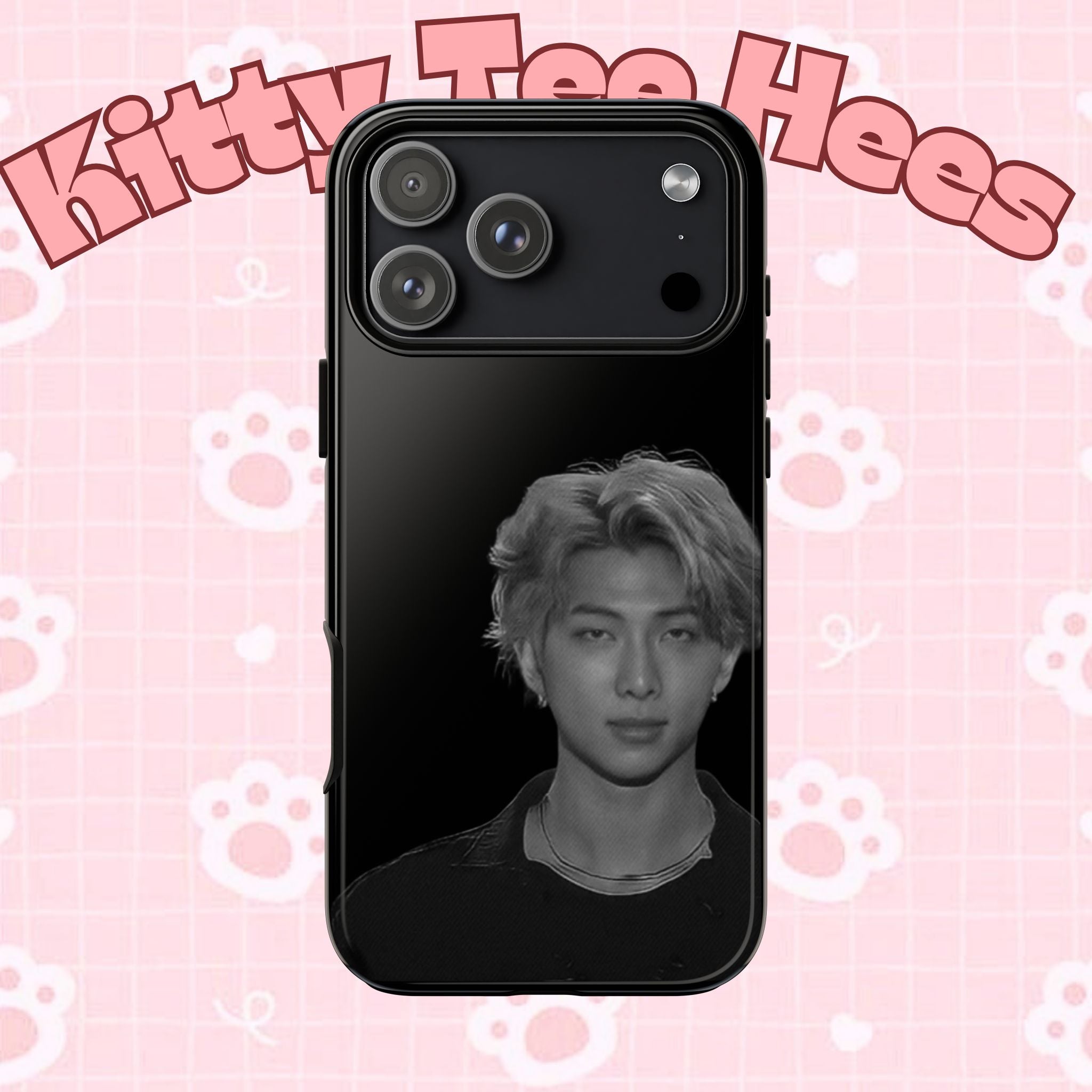 Namjoon BTS concert-themed iPhone case by Printify, featuring bold graphics and a protective tough phone case design.