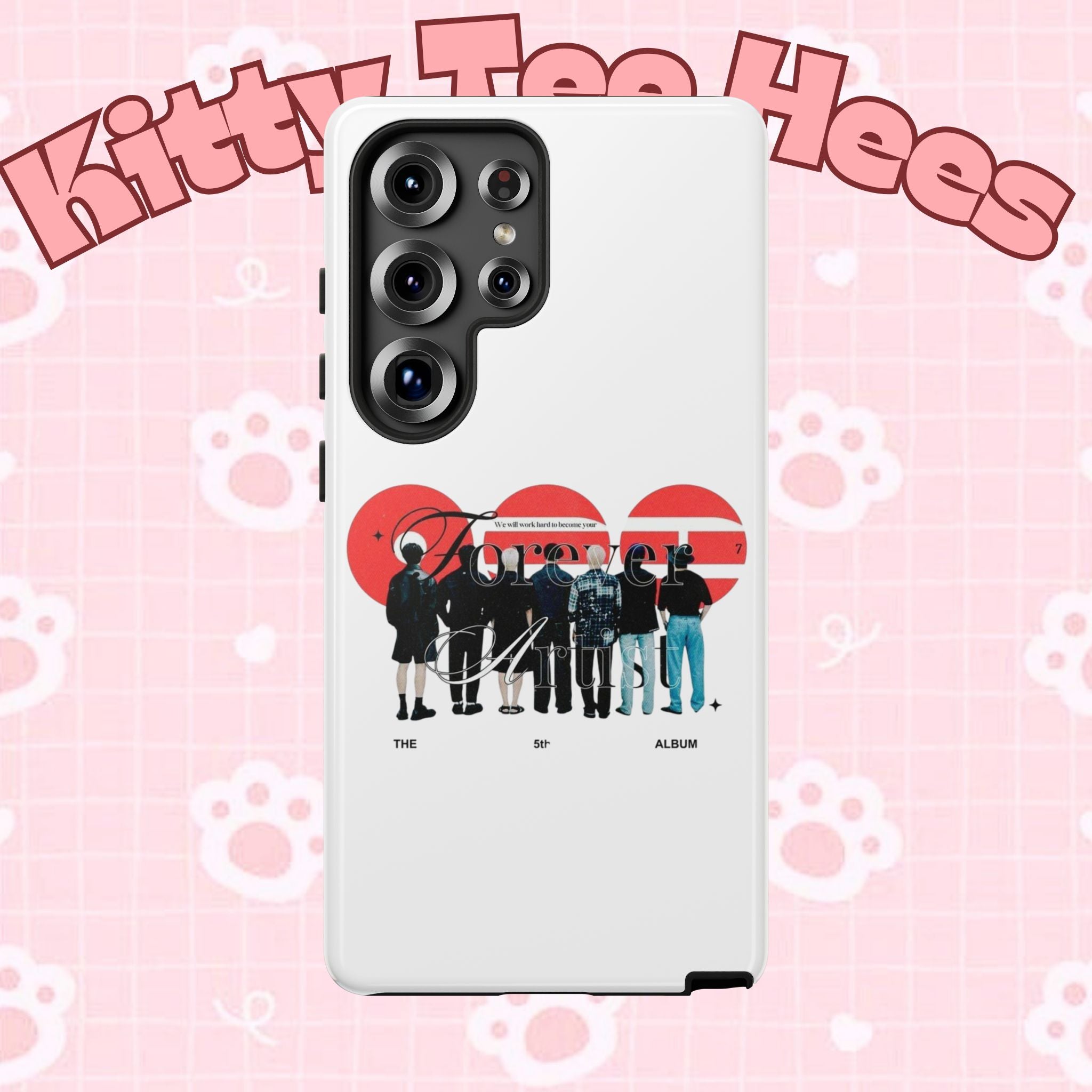 BTS Concert phone case featuring 'Bangtan Arirang' design for iPhone and Samsung, with vibrant K-Pop graphics by Printify.