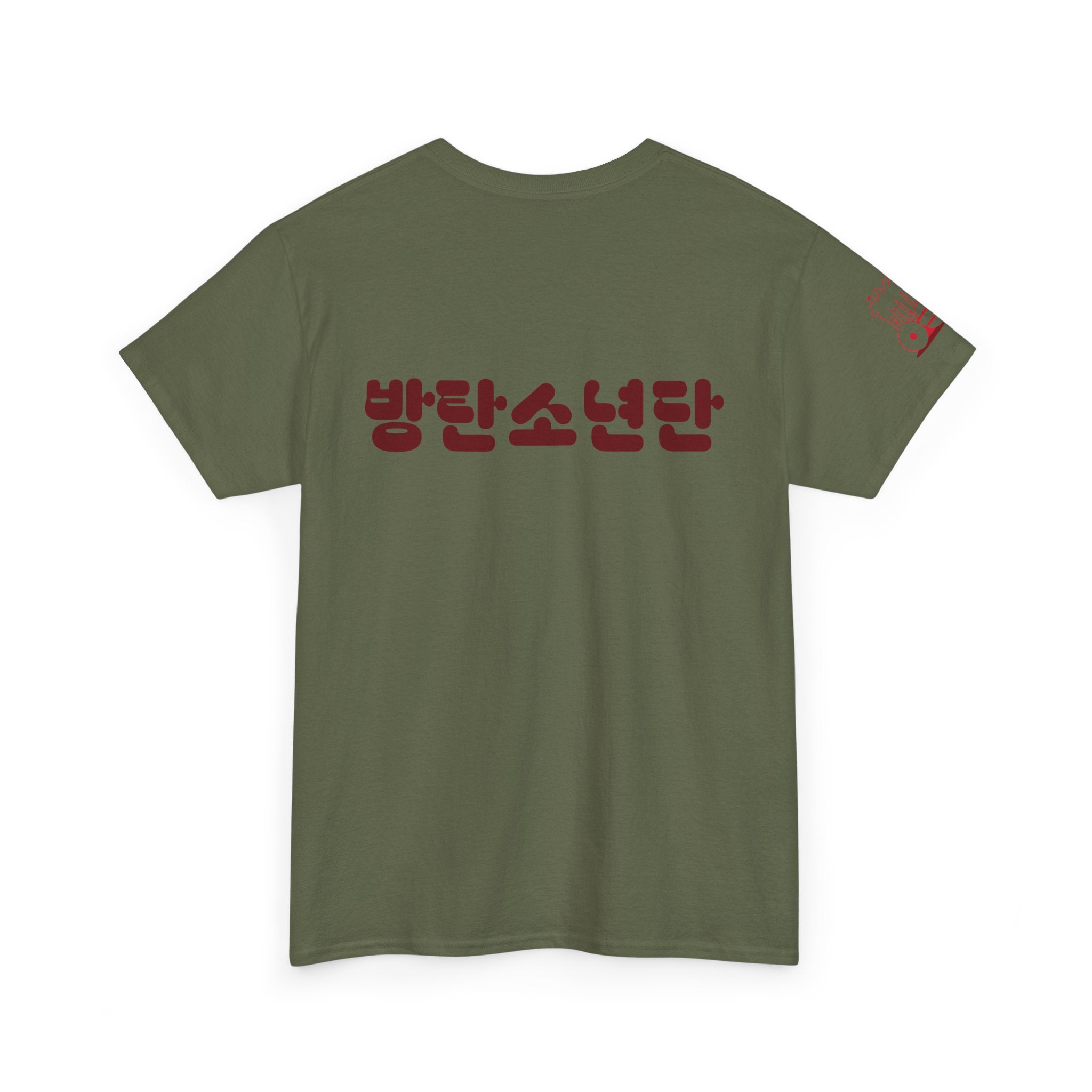 BTS Arirang T-Shirt by Printify featuring Korean Hangul text, perfect for BTS world tour and concert fans.