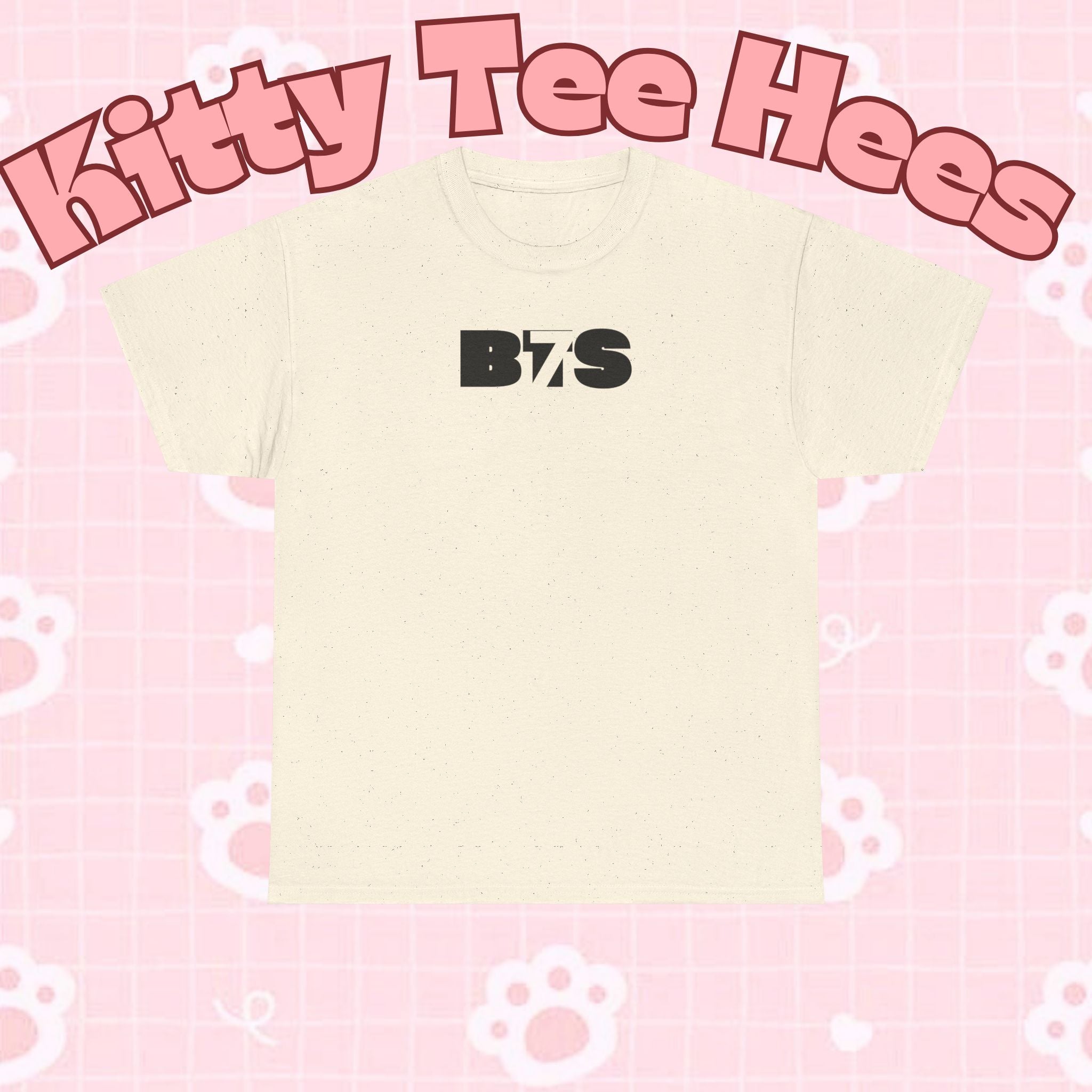 Black BTS Logo T-shirt by Printify featuring minimal Bangtan emblem on the front, casual K-pop band T-shirt for fans.