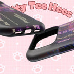 Neon Korean script BTS phone case for iPhone and Samsung, impact-resistant printify brand, featuring bold, colorful design.