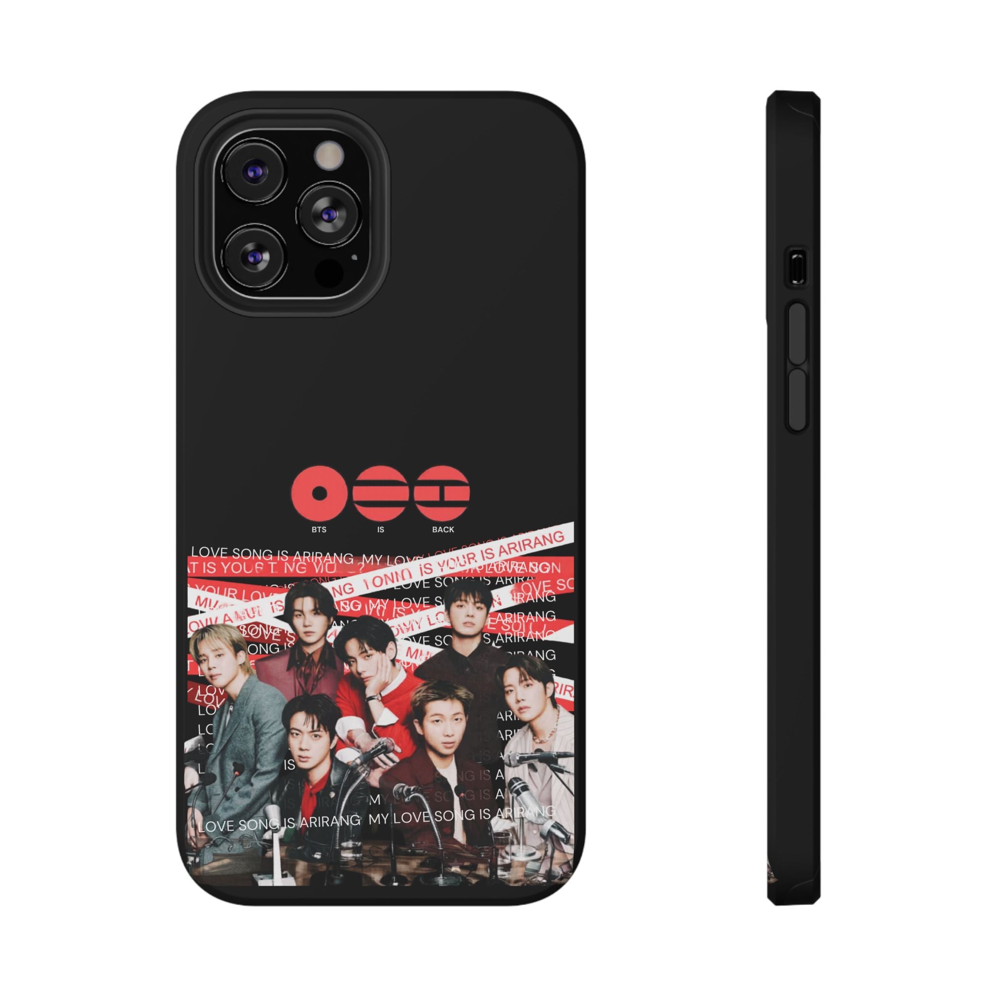Impact-resistant phone case featuring BTS Bangtan Boys fanmade merch with band photo for fans and K-pop enthusiasts.