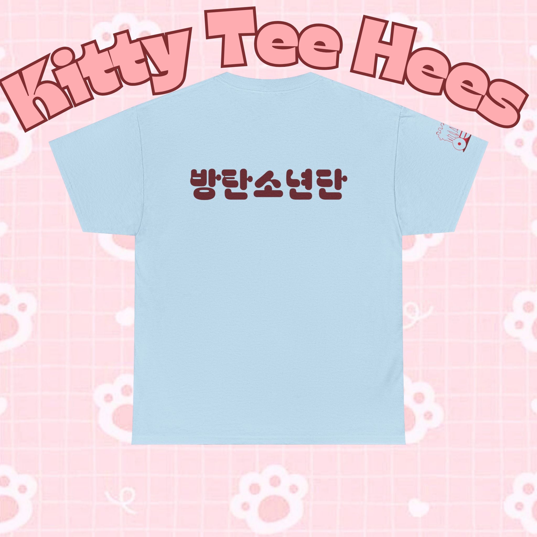 BTS Arirang T-Shirt featuring Korean Hangul design and BTS world tour logo, casual concert fit, Printify brand.
