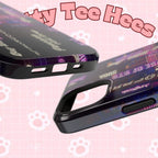 Neon Korean script BTS phone case for iPhone and Samsung, impact-resistant design with vibrant neon text and BTS branding.