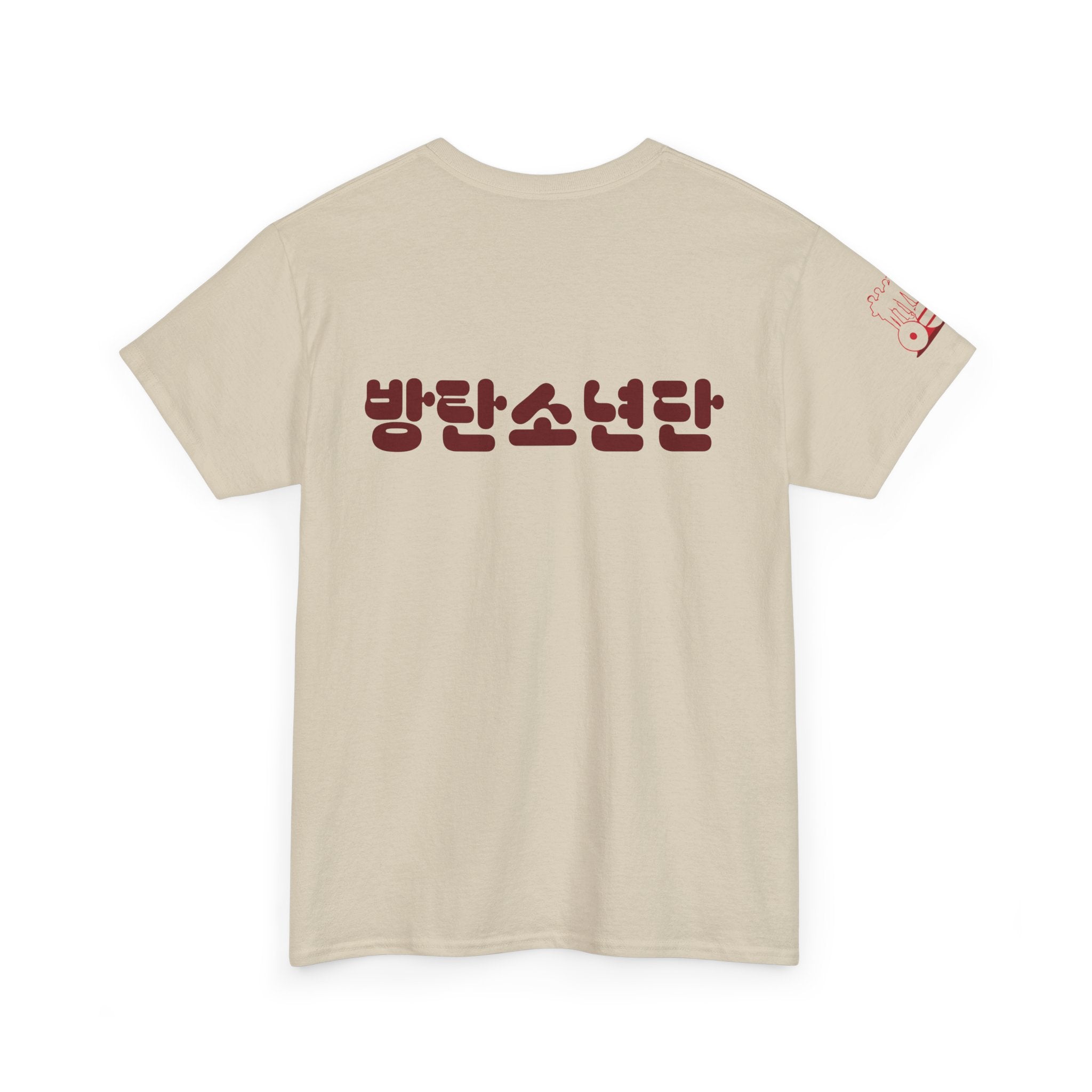 BTS Arirang T-shirt featuring Korean Hangul design, ideal for BTS world tour and comeback fans, casual concert fit by Printify.