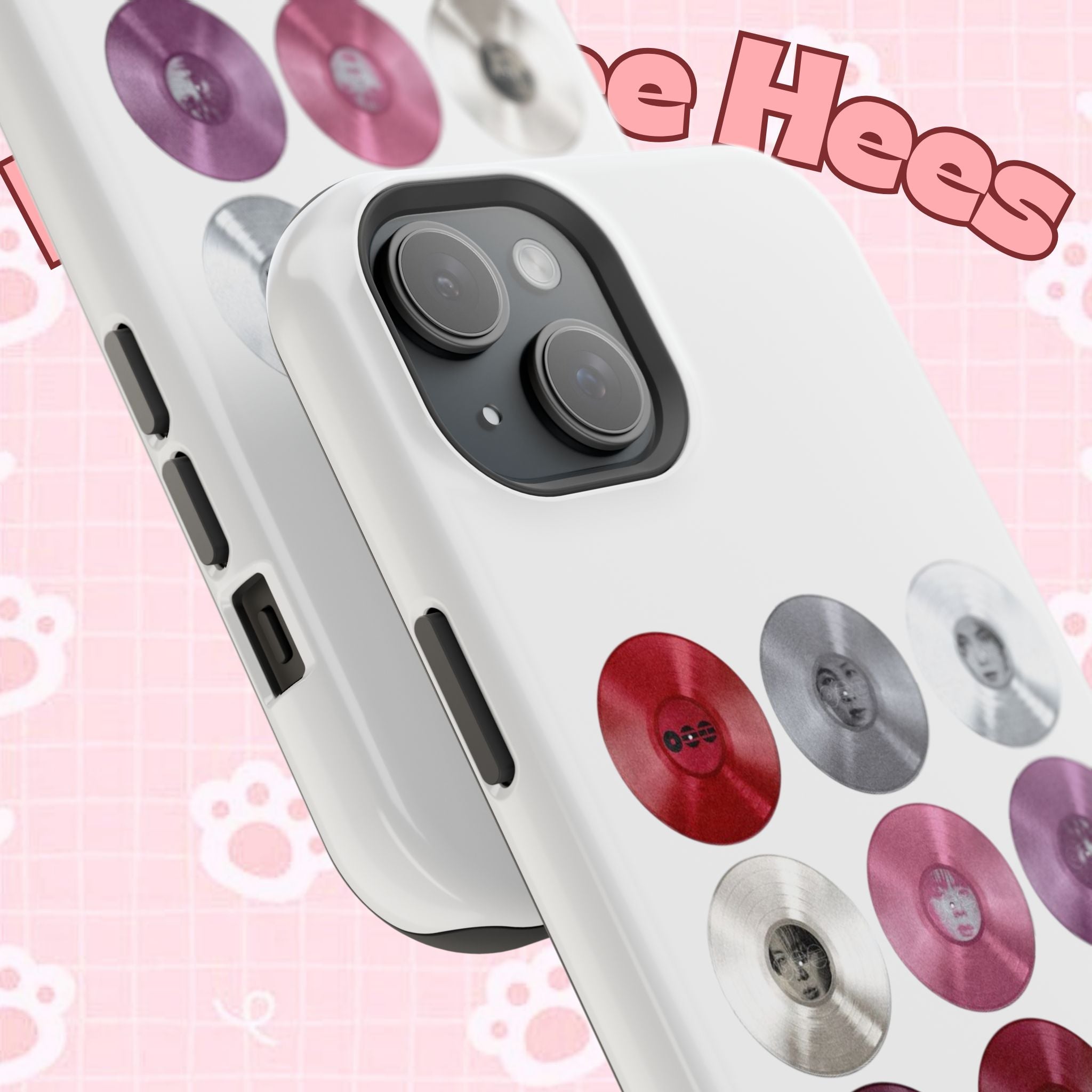 Impact-resistant Printify phone case featuring Bangtan Arirang BTS vinyl record grid design, perfect for BTS fans.