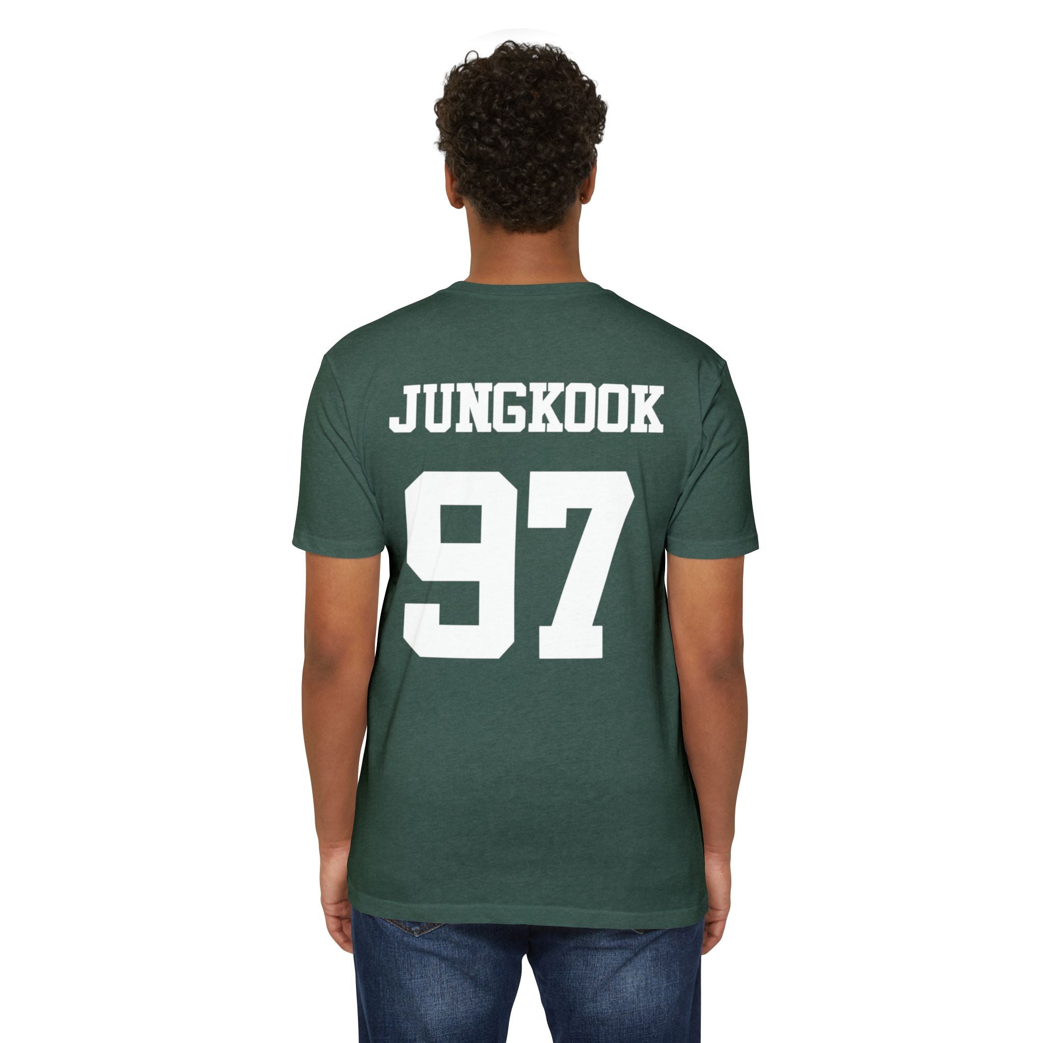 Custom BTS T-shirt featuring Jungkook, Jimin, Taehyung, Jhope, Namjoon, Suga, Jin, and Bangtan members for K-pop concerts.