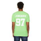 Custom BTS T-shirt featuring Jungkook, Jimin, V, J-Hope, RM, Suga, Jin with concert design, by Printify.