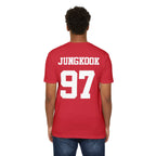 Custom BTS T-shirt featuring Jungkook, Jimin, V, J-Hope, RM, Suga, Jin, and Bangtan members for K-pop concert 2026.