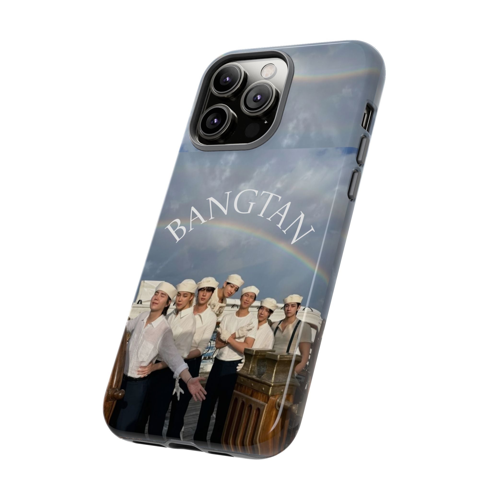 Cute BTS Sailor phone case for iPhone and Samsung, featuring sailor-inspired design with Bangtan Boys artwork.