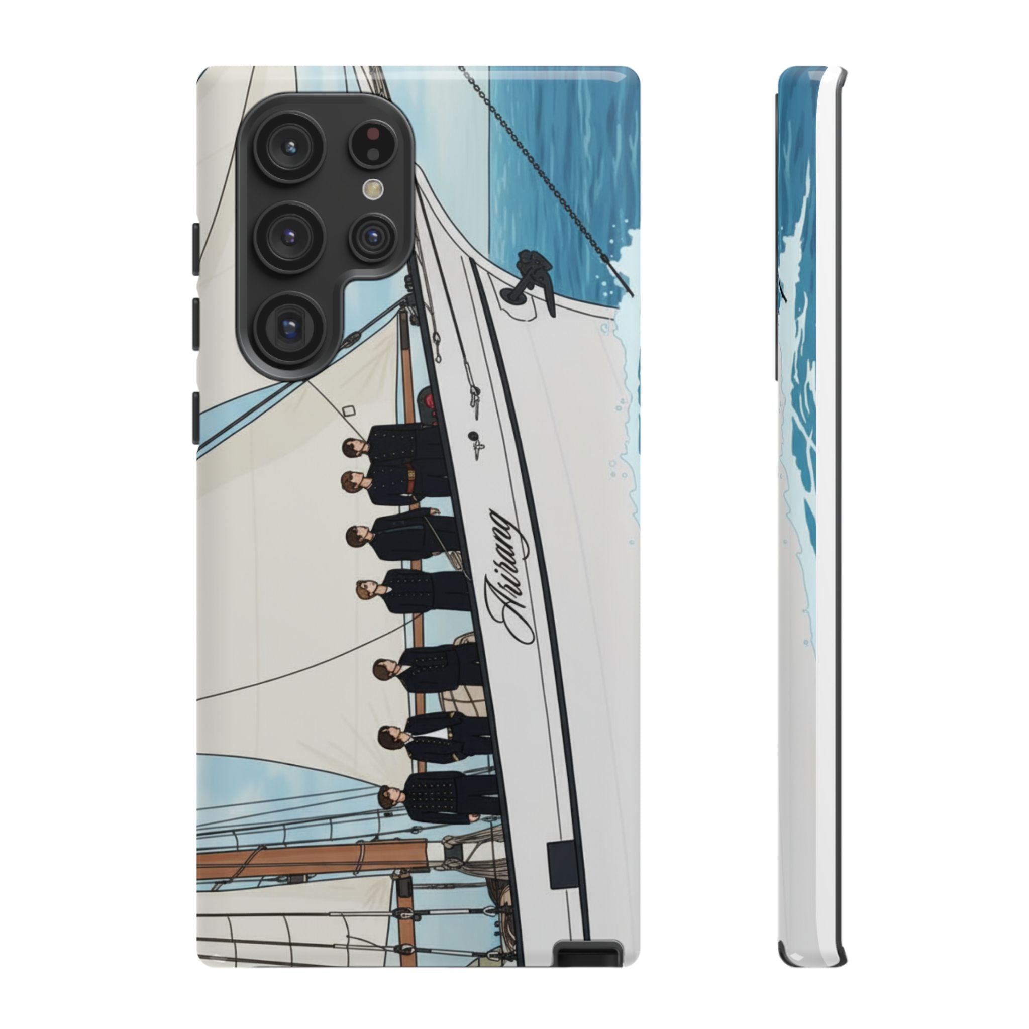 BTS Arirang swim-themed phone case for iPhone 17 and Samsung, Printify's tough concert-themed Bangtan phone case with vibrant design.
