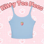 Strawberry Heart Tank Top, Comfy Spaghetti Strap, Kittyteehees Fashion - Kitty TeeHees