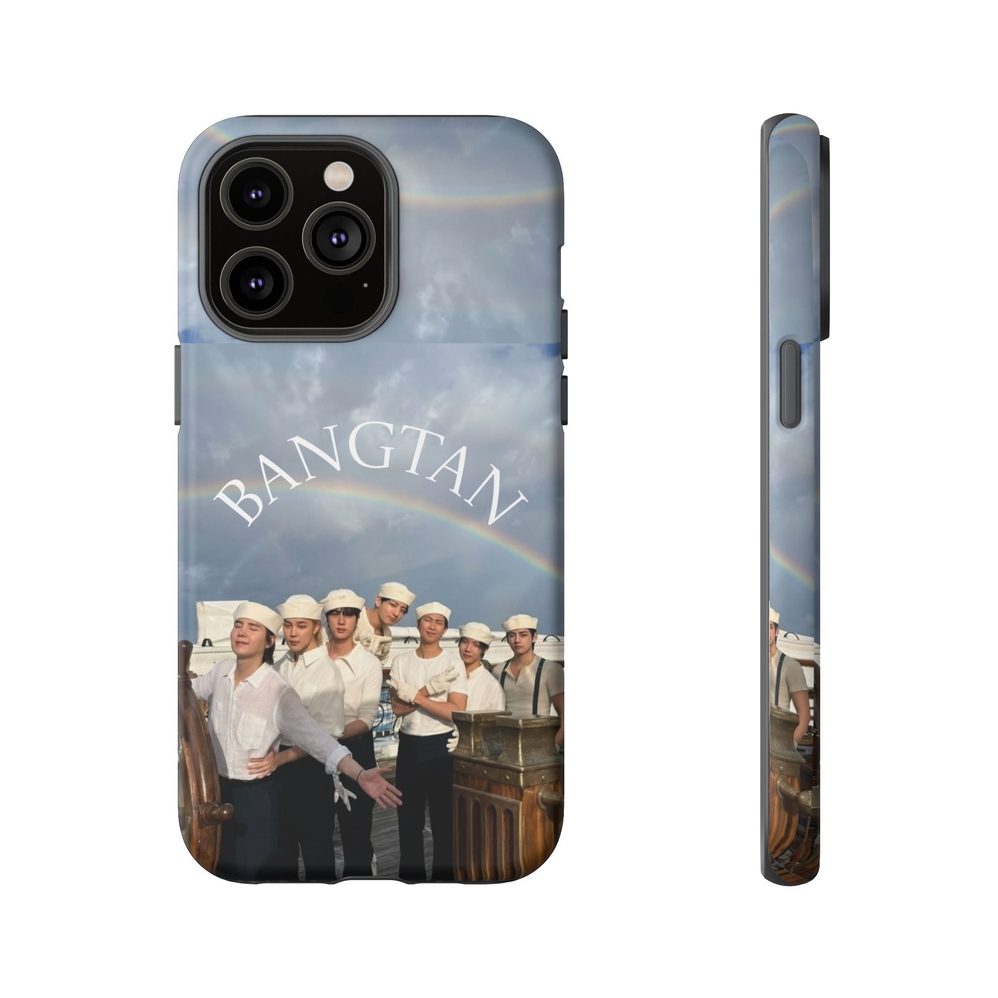 Cute Sailor BTS Swim phone case for iPhone and Samsung, featuring Bangtan Sailor Arirang design by Printify.