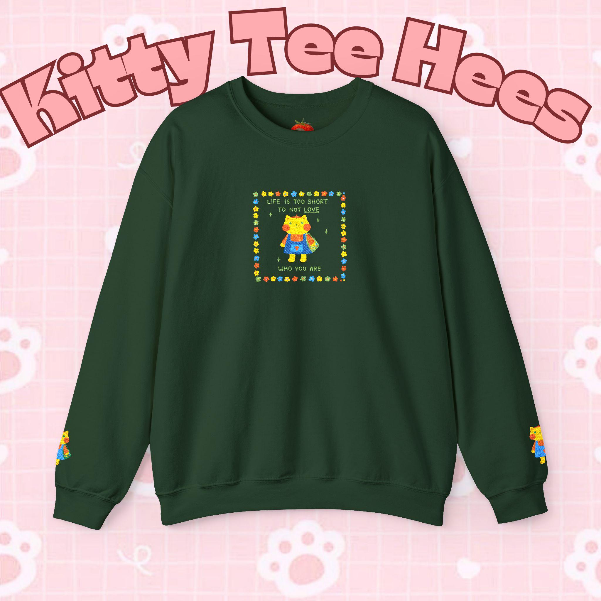 Love Who You Are Kidcore Crewneck Sweatshirt | Retro Colorful Self-Love Design - Kitty TeeHees