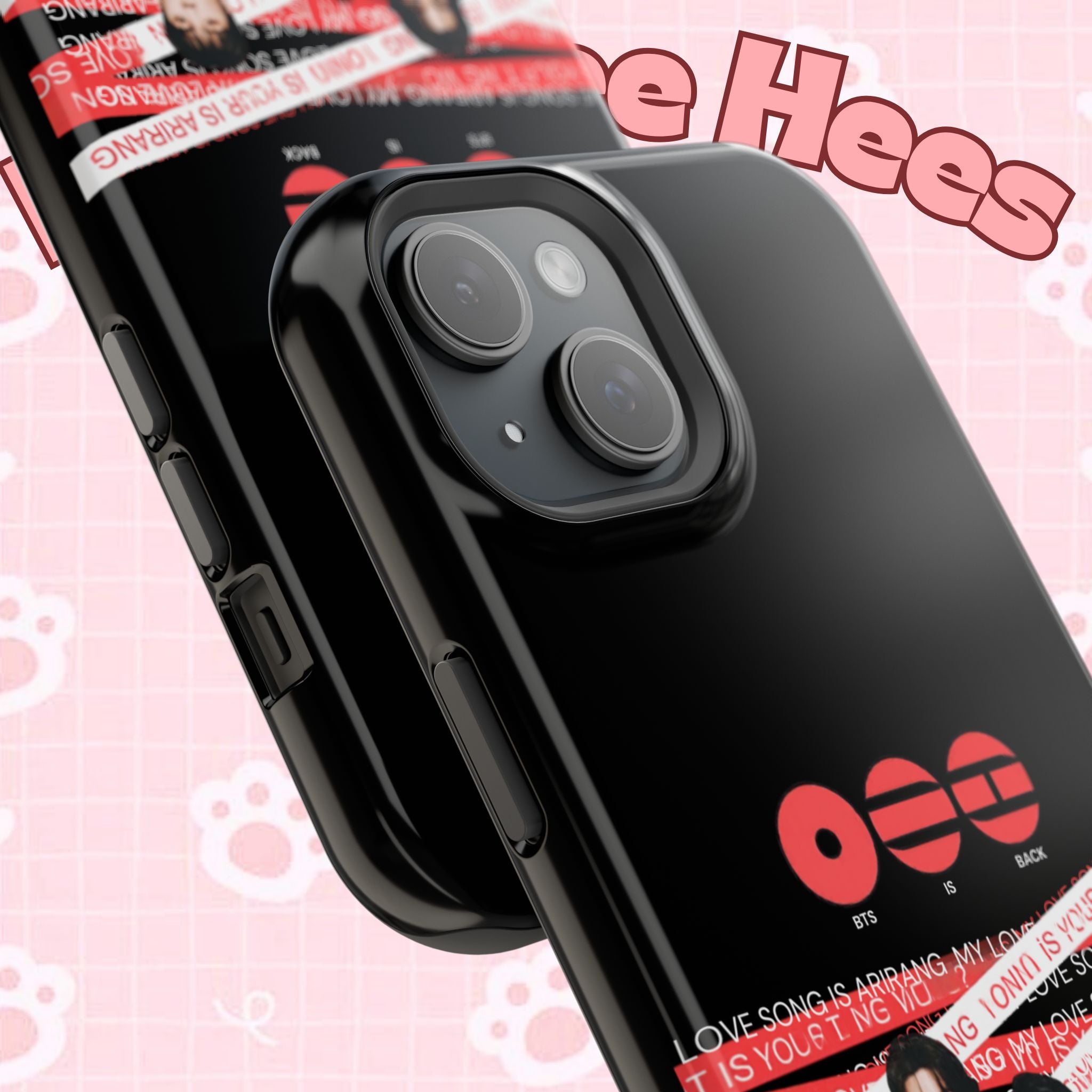 Impact-resistant phone case featuring BTS Bangtan Boys concert fan art, designed by Printify for K-pop fans.