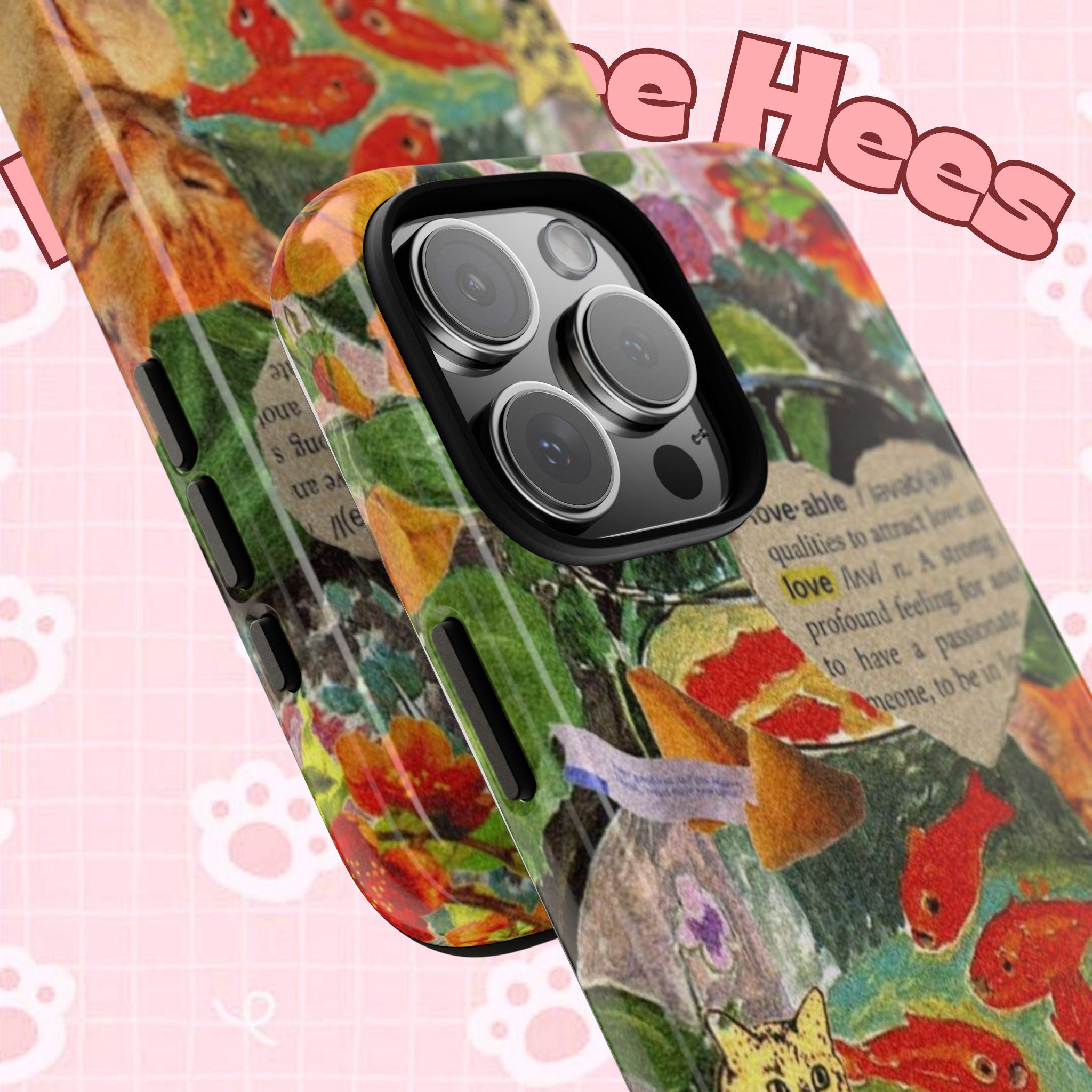 Golden Orange phone case, heavy duity cute case, Asthetic case, Dual Layer Protection - Kitty TeeHees