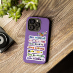 BTS member names phone case featuring Jungkook, Jimin, and Rap Monster for iPhone 17, made by Printify with a tough protective design.