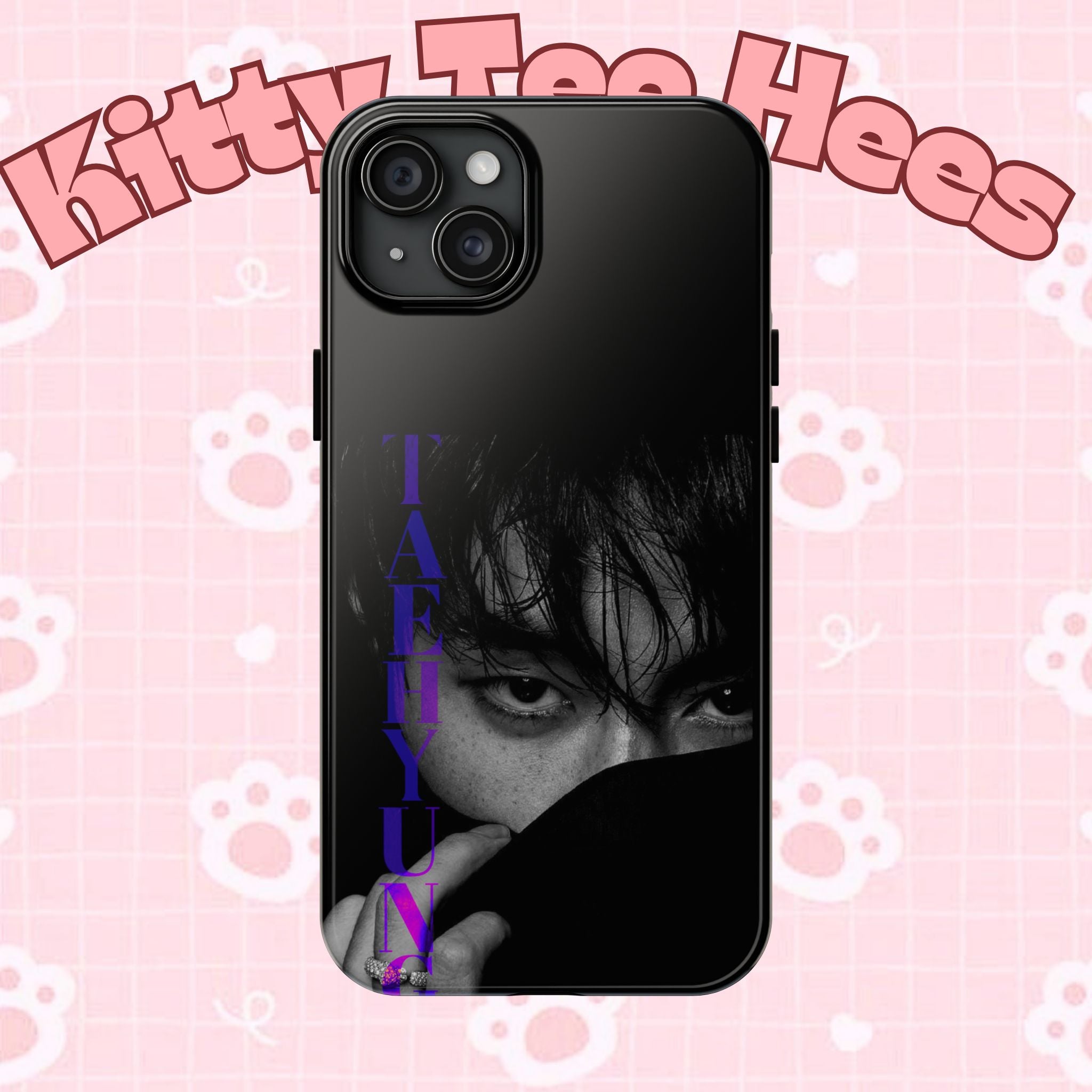 Dark Bangtan BTS Taehyung (V) phone case with Kim Taehyung design for iPhone and Samsung, featuring a tough protective cover.