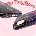Neon Korean script BTS phone case for iPhone and Samsung, impact-resistant design featuring Bangtan Sonyeondan branding.