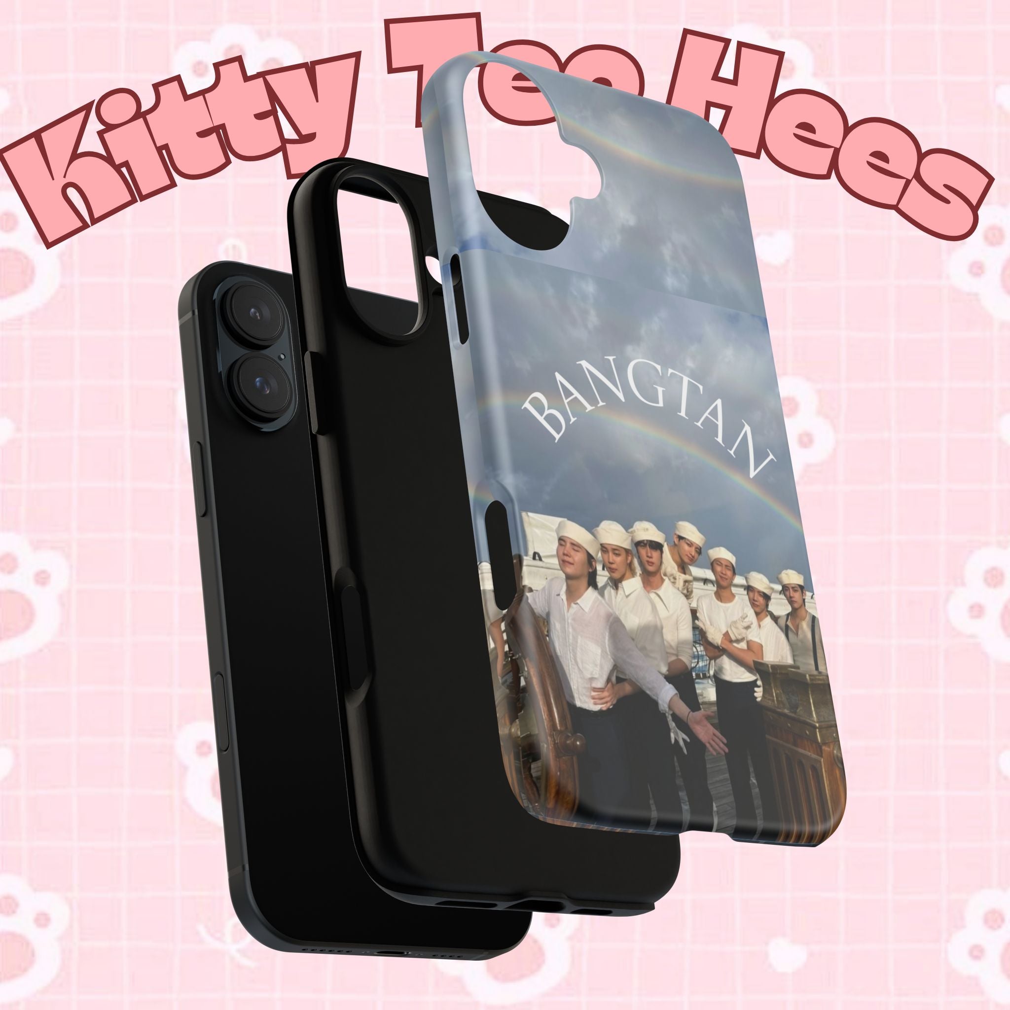 Cute Bangtan Sailor iPhone and Samsung phone case featuring BTS Swim and Arirang designs by Printify