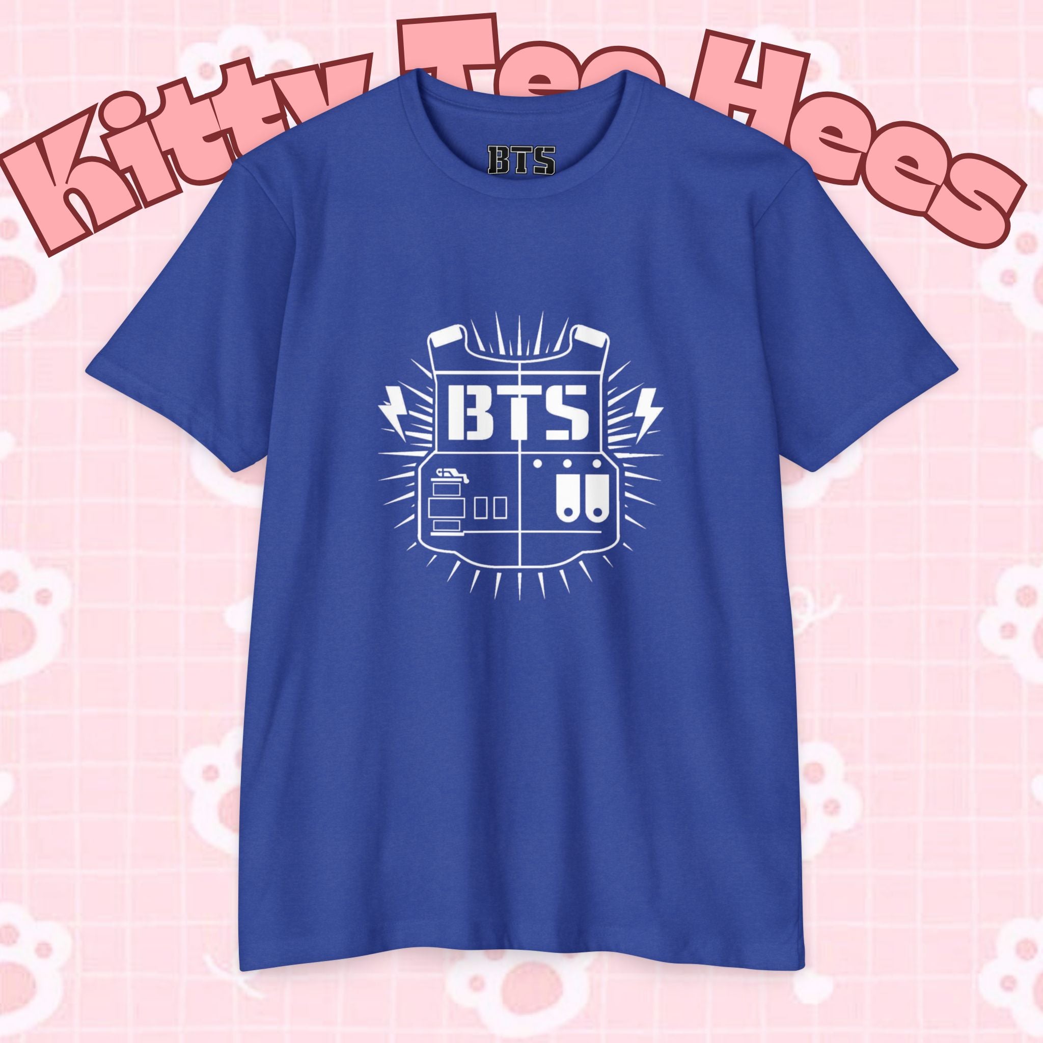 Custom BTS T-shirt featuring Jungkook, Jimin, V, J-Hope, RM, Suga, Jin, with K-pop concert design by Printify.