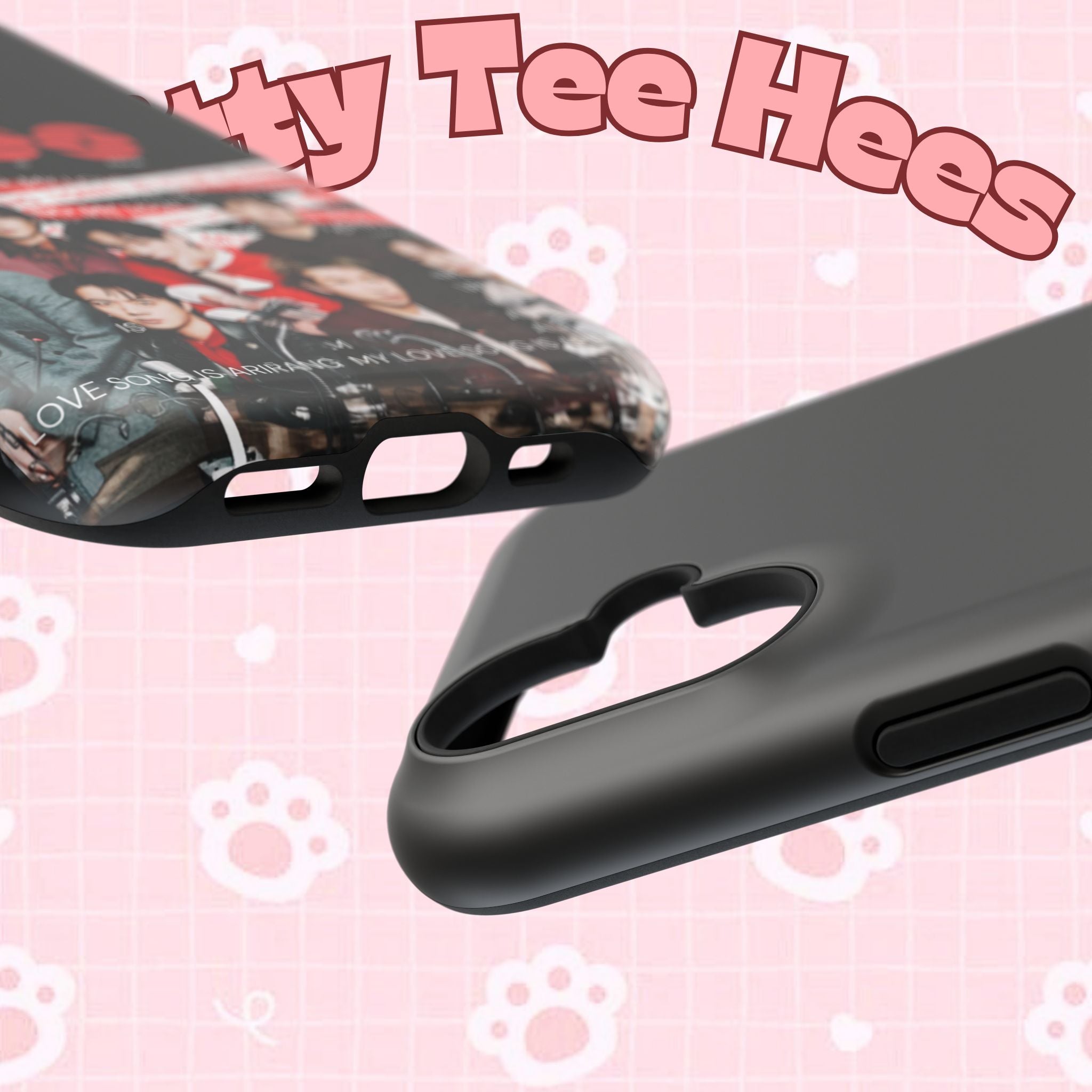 Printify BTS Bangtan phone case featuring fanmade K-Pop boy band Arirang BTS concert photo, impact-resistant phone cover.