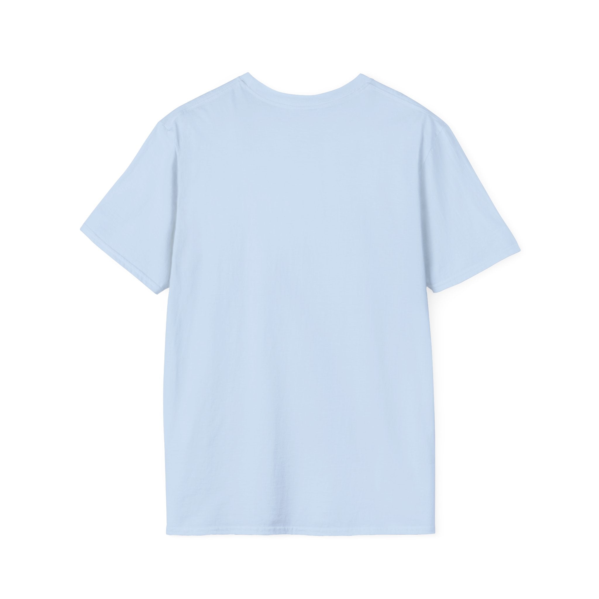 Front view of a white BTS classic T-shirt featuring a simple black outline of Bangtan Boys logo, casual K-Pop band tee by Printify.