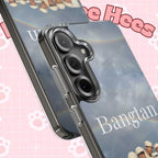 Clear impact-resistant Bangtan phone case with cute K-pop design for smartphones, by Printify.