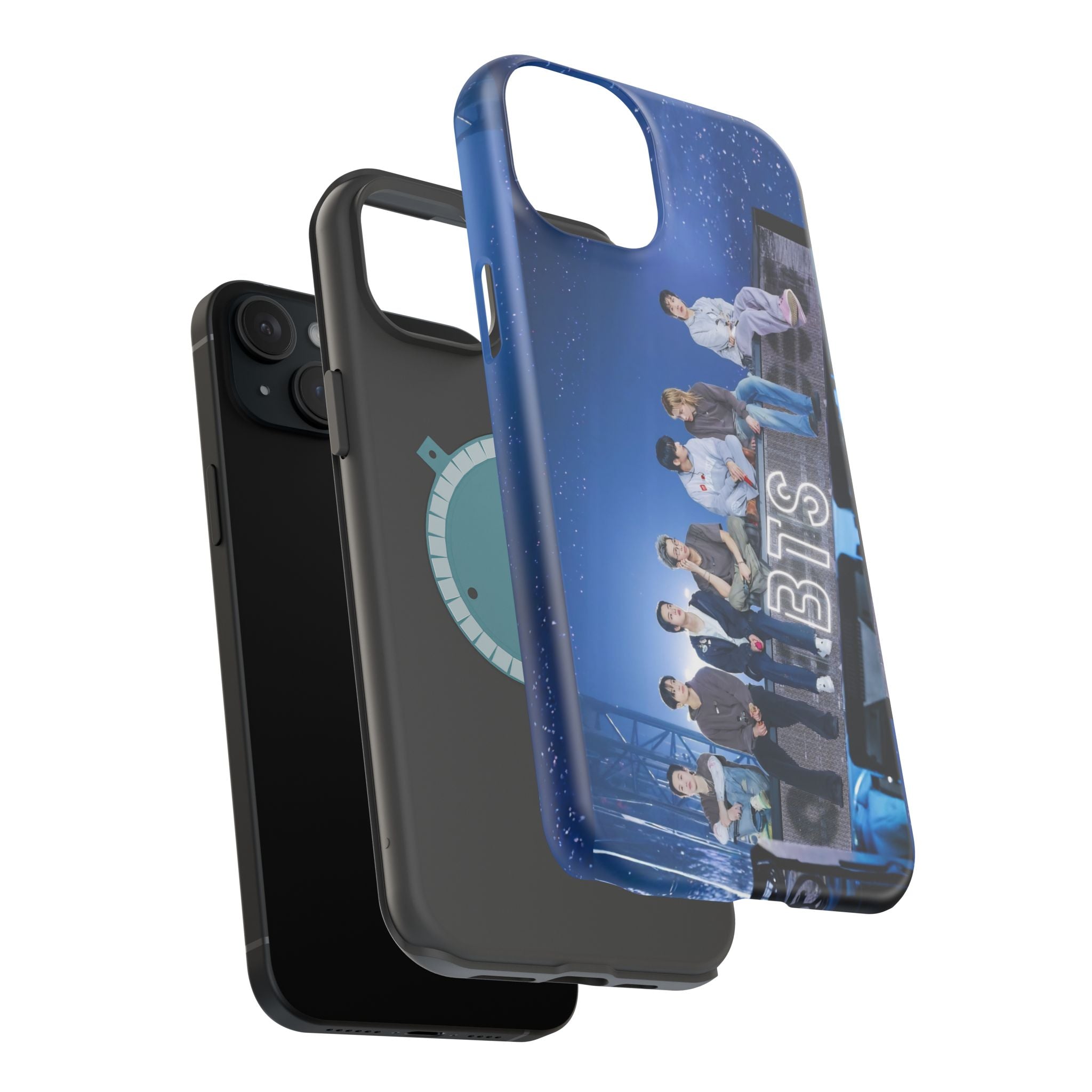 Impact-resistant BTS Bangtan World Tour 'Arirang' phone case for iPhone 17 and Samsung Galaxy 26 Ultra, featuring tour-themed design.