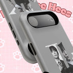 Monochrome BTS Jungkook phone case with letter design, impact-resistant protective cover for smartphones, by Printify.