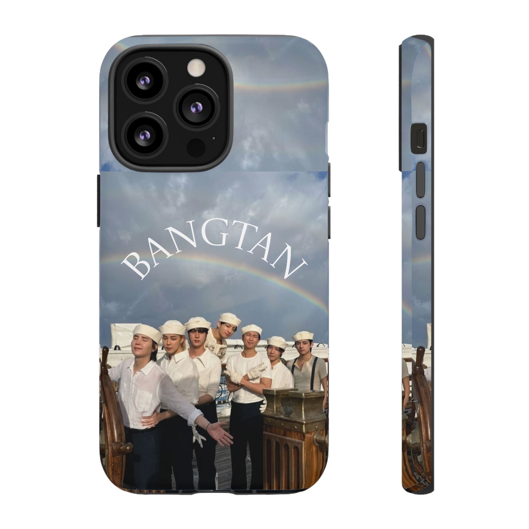 Cute Sailor BTS Swim phone case for iPhone and Samsung, featuring Bangtan Arirang design from Printify.