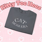 Cozy printify Cat Mom sweatshirt with cute feline print, perfect for pet lovers and cat owners, featuring a comfortable pullover design.