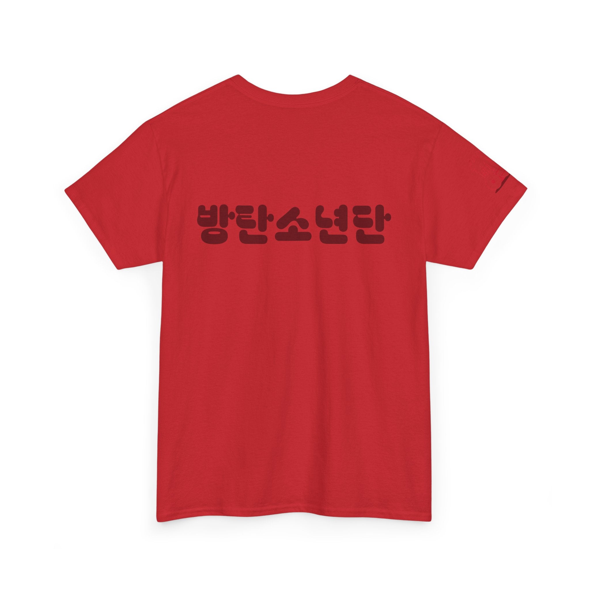 BTS Arirang T-shirt by Printify featuring Korean Hangul, concert fit, BTS 2026 comeback and world tour design.