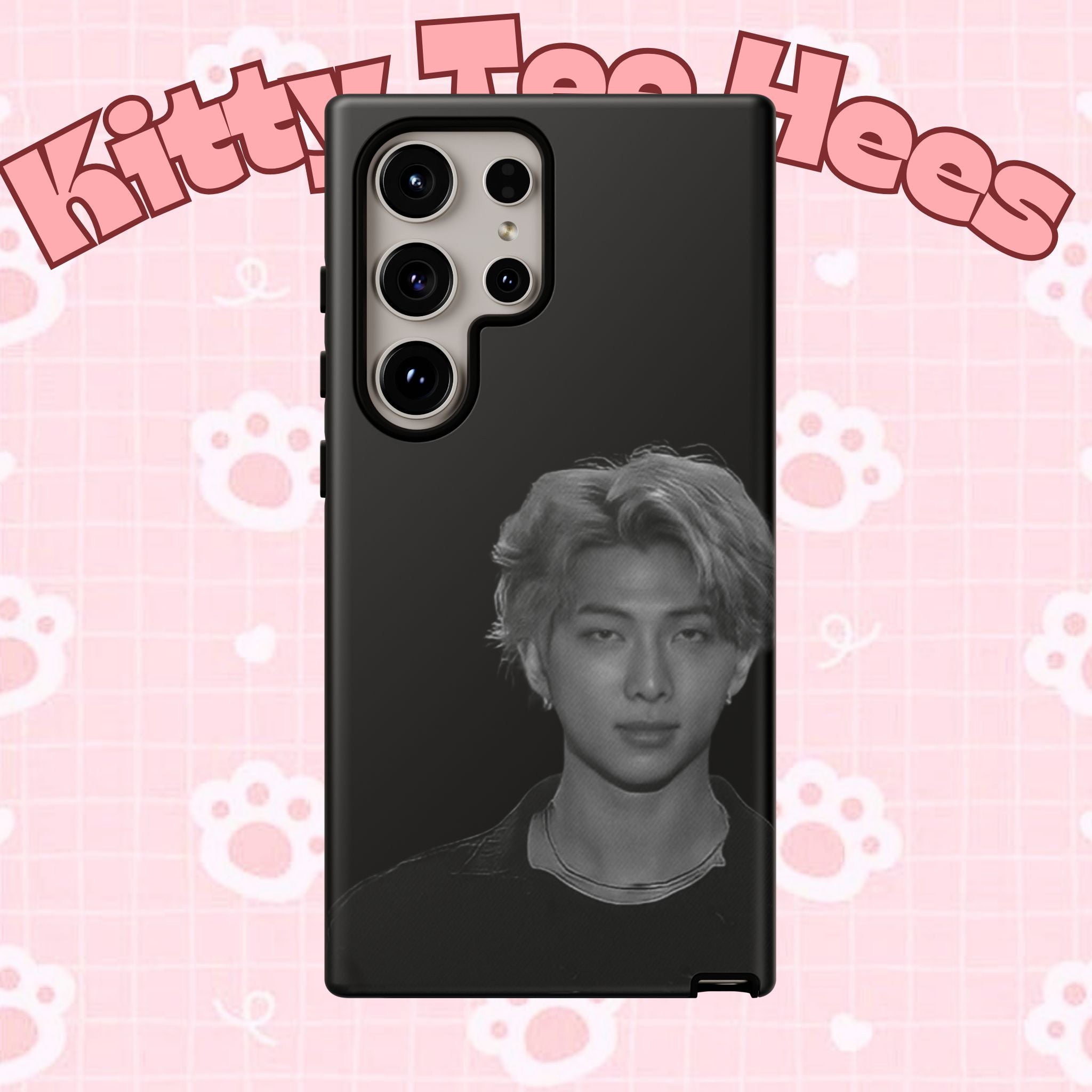 Namjoon BTS concert-themed iPhone case by Printify, rugged phone protector with custom design featuring BTS artwork.