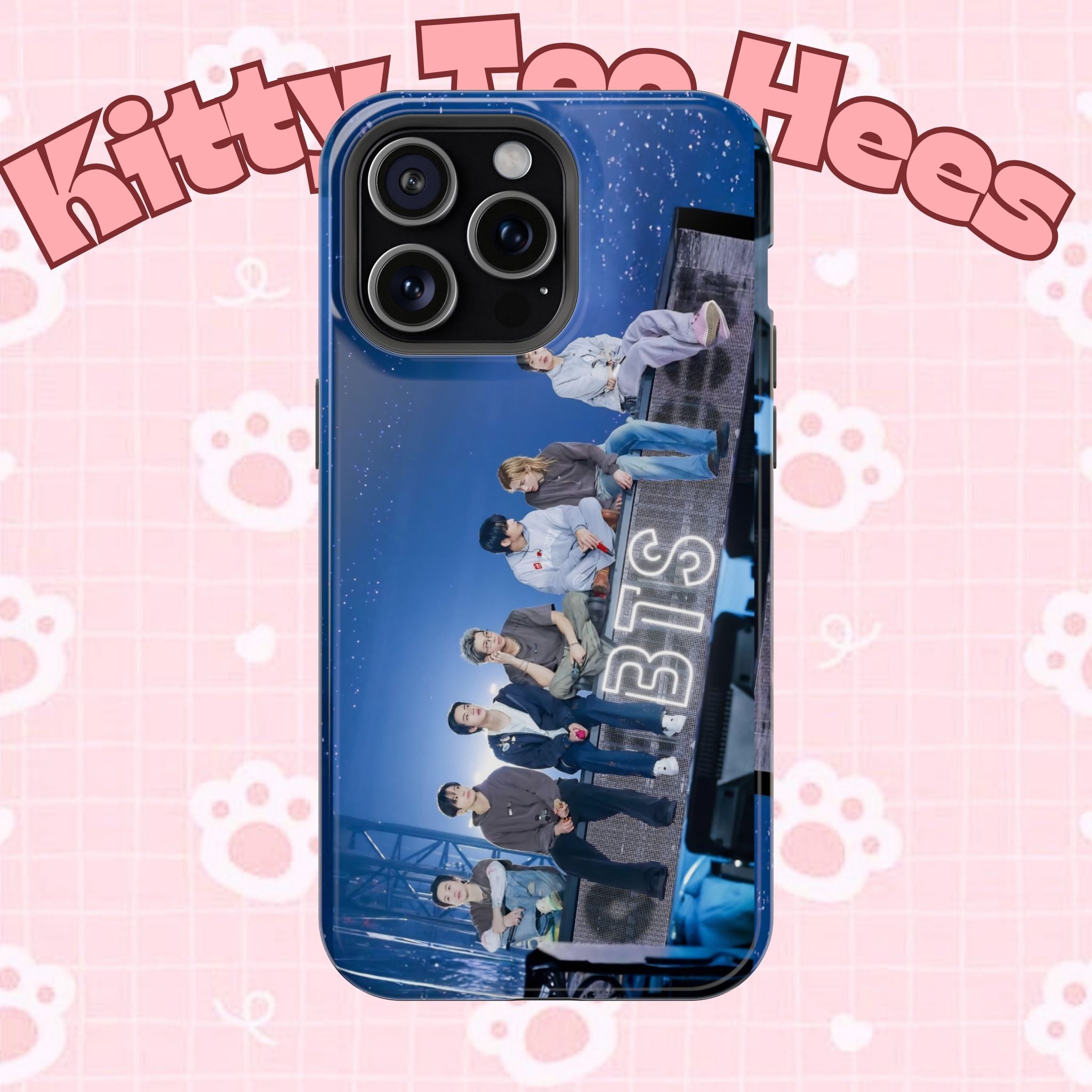 Impact-resistant BTS Bangtan World Tour Arirang phone case for iPhone 17 and Samsung Galaxy 26 Ultra by Printify, featuring tour-themed design.
