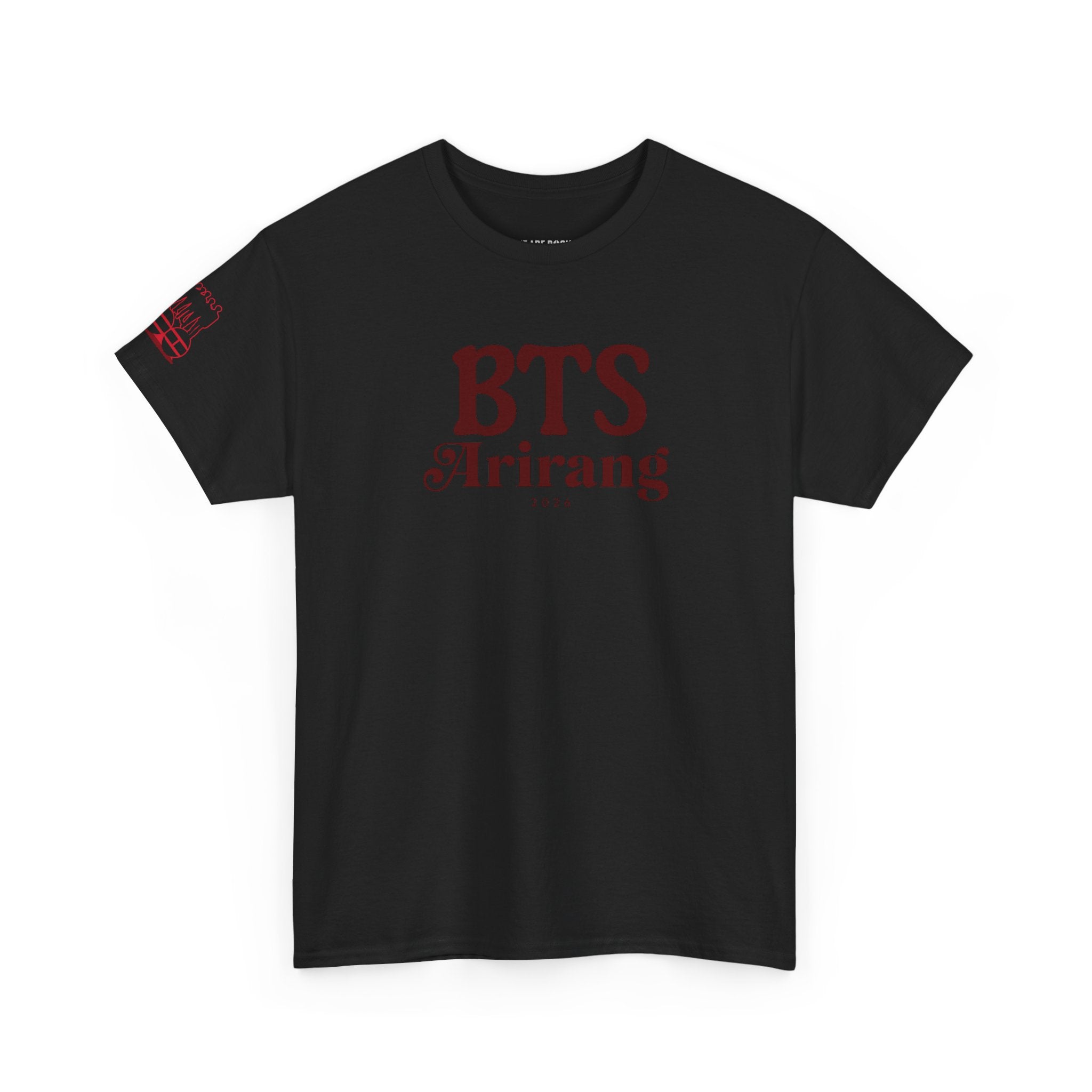 BTS Arirang T-Shirt with Korean Hangul print, BTS 2026 comeback shirt, concert fit, casual Korean K-pop style tee