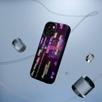 Impact-resistant BTS phone case with neon Korean script design for iPhone and Samsung, featuring Bangtan Sonyeondan branding.