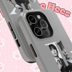 Monochrome BTS Jungkook phone case with letter design, impact-resistant, featuring a stylish print on a durable phone cover.