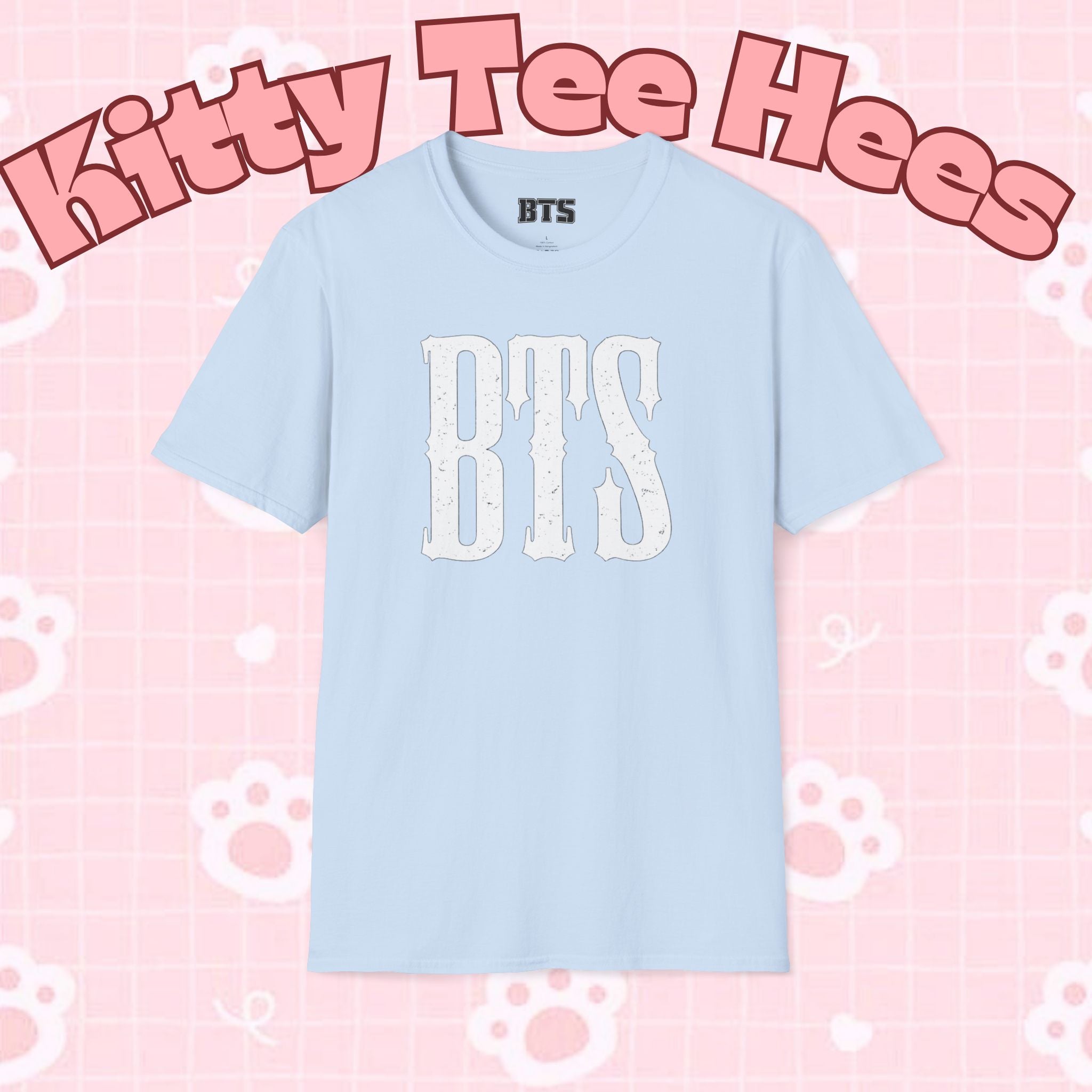 Printify BTS classic T-shirt featuring a simple outline design of Bangtan Boys, perfect for K-Pop fans and BTS enthusiasts.