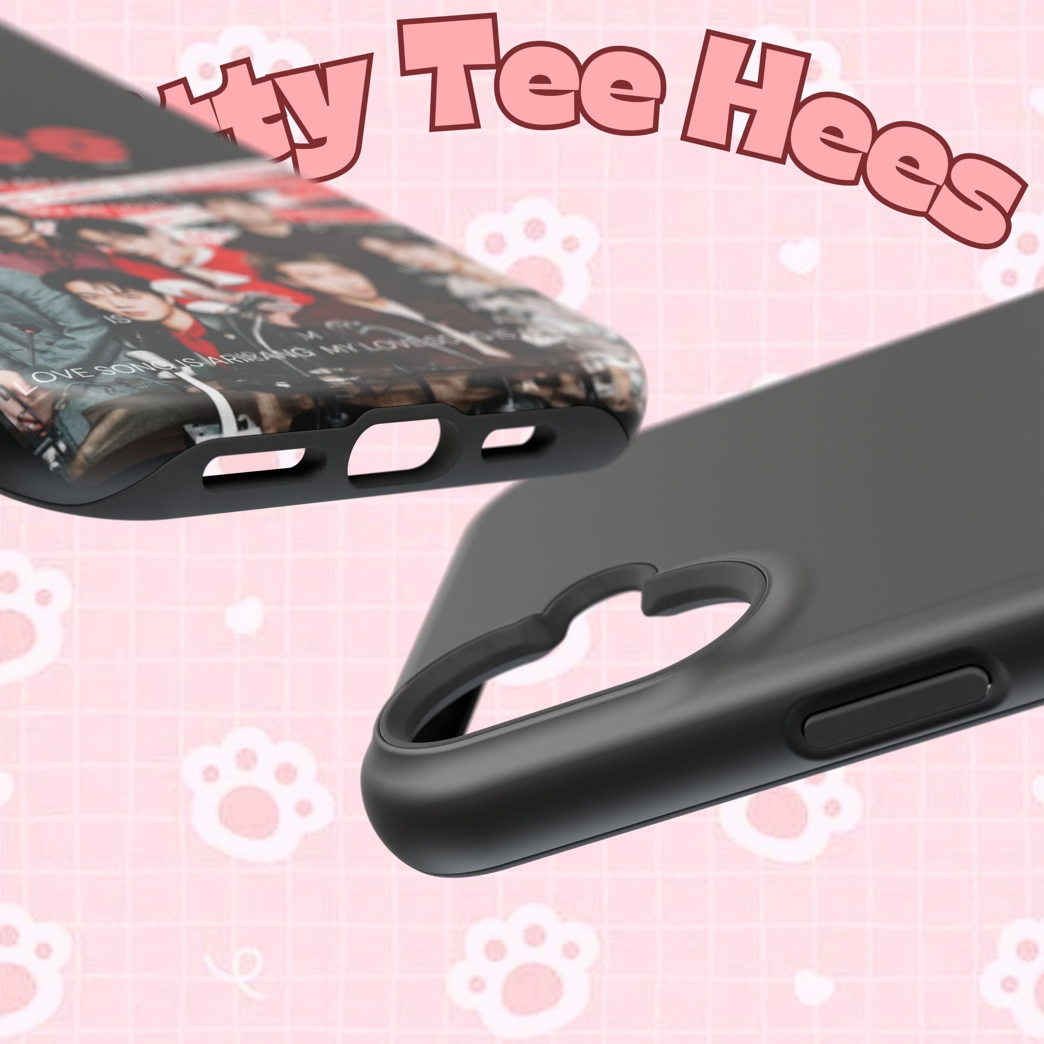 Cool Bangtan BTS concert phone case with fanmade K-Pop boy band design, impact-resistant Printify phone case featuring BTS Arirang artwork.