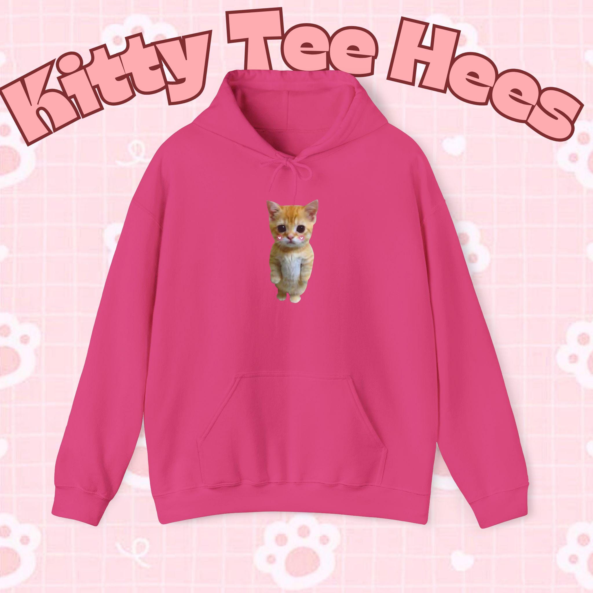 Funny Standing Cat Hoodie, Pet Lover Sweatshirt - Kitty TeeHees