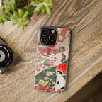 Strawberry head cat phone case, iphone 17 case,Cute Animal Clear Phone Case, Whimsical Nature Design, Perfect Gift for Cat Lovers - Kitty TeeHees