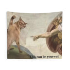 Funny Cat Tapestry, Customizable Cathedral Style, Unique Home Decor - Kitty TeeHees