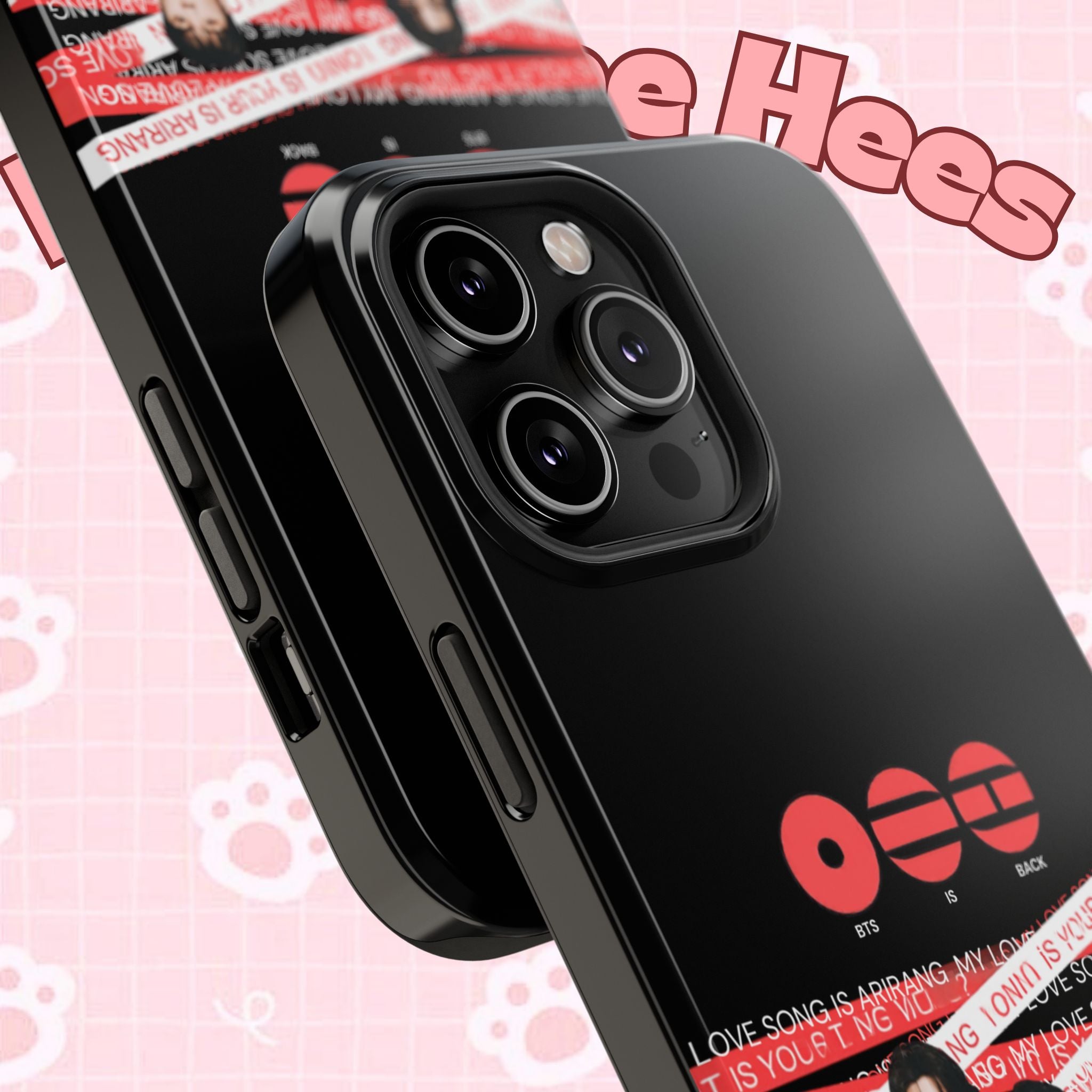 Custom BTS Bangtan phone case featuring fanmade K-Pop band photo, impact-resistant design by Printify for fans of BTS.