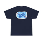 Arirang BTS pool graphic T-shirt featuring a back print with Bangtan and swimming theme, casual BTS concert tee by Printify.