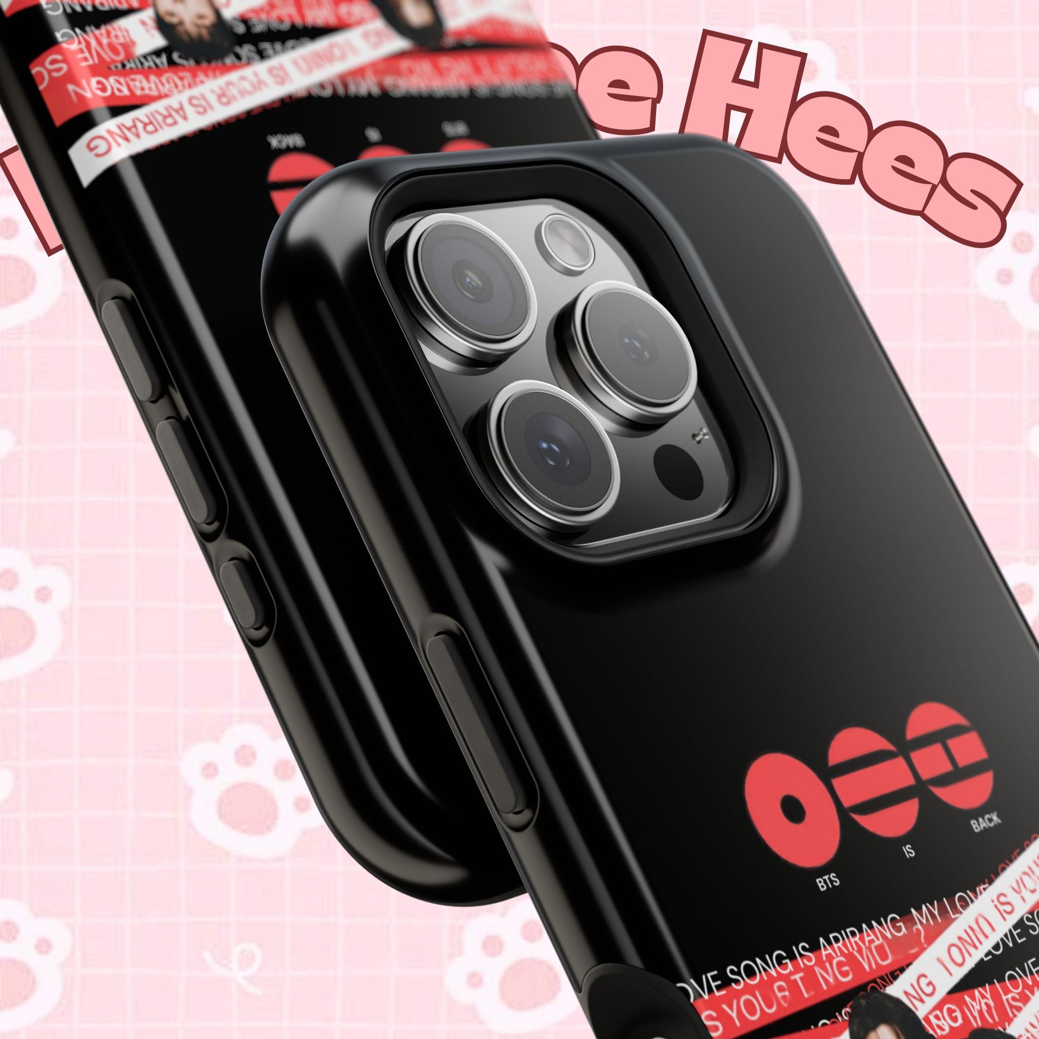 Cool BTS Bangtan phone case featuring fanmade K-Pop band logo and concert photo, impact-resistant printify phone cover